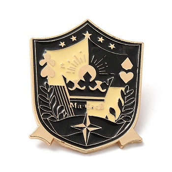 Magic Theme Enamel Pin, Golden Alloy Brooch for Backpack Clothes, Sun, 40.5x33.5x1.5mm