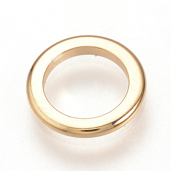 Brass Linking Rings, Nickel Free, Real 18K Gold Plated, Ring, Golden, 10x1mm, Hole: 8mm