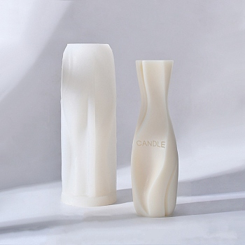 Abstract Vase Shape DIY Silicone Candle Molds, for Scented Candle Making, White, 5.8x16.4cm