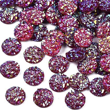 Camellia Flat Round Resin Cabochons