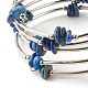 5-boucles de bracelets enroulés de perles de lapis-lazuli naturel pour femme(BJEW-JB01517-10)-5