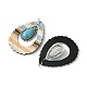Teardrop Alloy & Synthetic Turquoise & Imitation Leather Big Pendants(FIND-G069-03P-02)-2