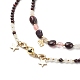 2 Stück 2-teilige natürliche Granat- und Kirschquarzglasperlen-Halsketten mit 304 Edelstahl-Stern- und Lotus-Anhängern(NJEW-JN04073)-4