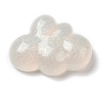Rainbow Iridescent Plating Resin Cabochons, Glitter Cloud Cabochons, White, 19.5x26x7.5mm(X-RESI-C034-01A)