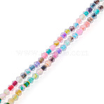 1 Strand Glass Beads Strands, Cone, Faceted, Mixed Color, 4.5x3.5~4mm, Hole: 1.2mm, about 108~116pcs/strand, 15.39''~15.67''(39.1~39.8cm)(LAMP-TADJ0001-04A)