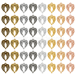 120Pcs 8 Styles Zinc Alloy Pendants,  Wings, Mixed Color, 21.5x16.5~17x2mm, Hole: 1.6~1.8mm, 15pcs/style(FIND-WR0011-47)
