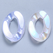 Imitation Jelly Acrylic Linking Rings, Quick Link Connectors, for Curb Chains Making, AB Color Plated, Twist, Ghost White, 30x21x6mm, Inner Diameter: 16x8mm(OACR-S036-001B-B01)
