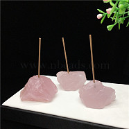 Raw Natural Rose Quartz Incense Holder, Modern Aromatherapy Ornament for Home Living Room Office Decor, 40~60mm(PW23030600484)