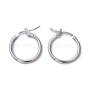 Brass Hoop Earrings, Nickel Free, Platinum Color, 16x1.5mm(X-EC262-NF)
