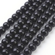 Synthetic Black Stone Beads Strands, Round, 8mm, Hole: 1mm, 15~16 inch(X-GSR044)