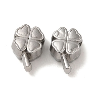 Non-Tarnish 304 Stainless Steel Beads, Clover, Stainless Steel Color, 11x7.5x6mm, Hole: 2.4mm(STAS-K285-44P)