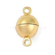 Rack Plating Brass Magnetic Clasps, with Loops, Cadmium Free & Lead Free, Long-Lasting Plated, Round, Real 18K Gold Plated, 14x8x8mm, Hole: 1.6mm(KK-Z070-20G-01)