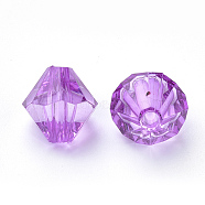 Transparent Acrylic Beads, Bicone, Dark Violet, 4x4mm, Hole: 1.2mm, about 17000pcs/500g(TACR-S146-4mm-19)