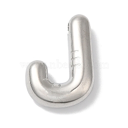 Non-Tarnish 304 Stainless Steel Pendants, Letter Charm, Letter J, 19x13x5mm, Hole: 2mm(STAS-Z063-01P-J)