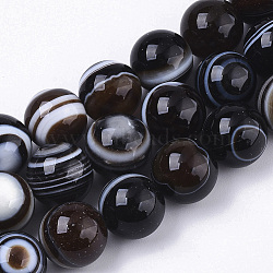 Tibetan Style 1-Eye dZi Beads, Natural Agate Beads Strands, Dyed, Round, 14mm, Hole: 1.6mm, about 28pcs/strand, 15.20 inch~15.34 inch(38.6cm~39cm)(G-N326-13D-01)