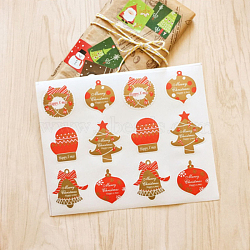 Sealing Stickers, Label Paster Picture Stickers, Christmas Theme, Mixed Color, 19.5x15.9cm, 12pcs/sheet.(AJEW-L062-06)