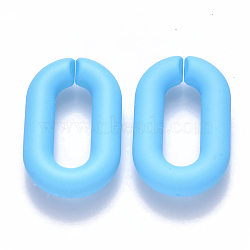 Opaque Spray Painted Acrylic Linking Rings, Quick Link Connectors, for Cable Chains Making, Oval, Light Sky Blue, 31x19.5x5.5mm, Inner Diameter: 19.5x7.5mm(X-OACR-S036-006A-I03)
