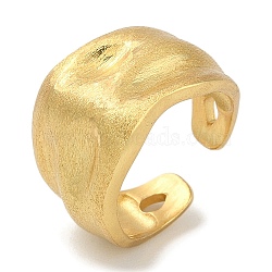 Rack Plating Brass Cuff Finger Rings for Women, Cadmium Free & Lead Free, Long-Lasting Plated, Real 18K Gold Plated, Textured Flat, 14.5mm, Inner Diameter: adjustable(RJEW-C114-13I-G)