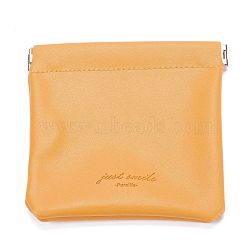 PU Imitation Leather Women's Bags, Square, Orange, 12x11.5cm(ABAG-P005-B03)