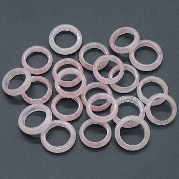 Natural Rose Quartz Plain Band Rings, Inner Diameter: 18~20mm