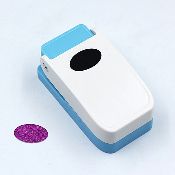 Embossing DIY Paper Printing Card Cutter, Oval, Random Single Color or Random Mixed Color, 9.3x5x3.7cm, Oval: 1.6x2.5cm