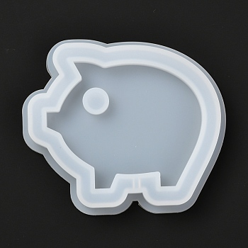DIY Pig Shaker/Quicksand Jewelry Silicone Molds, Resin Casting Molds, For UV Resin, Epoxy Resin Jewelry Making, White, 77x90x10mm, Inner Diameter: 80x68mm