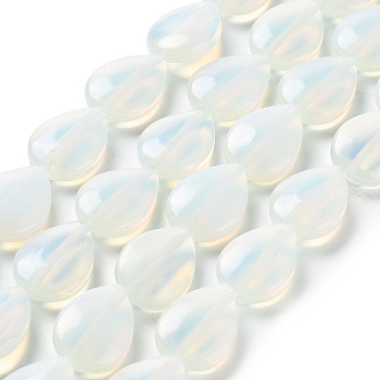 Opalite Beads Strands, Flat Teardrop, 17.5~18x13x6mm, Hole: 1.2mm, about 22pcs/strand, 15.24 inch(38.7cm)