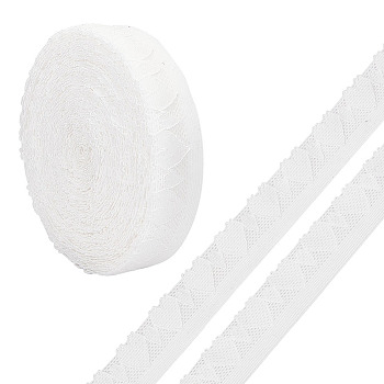 10 Yards Elastic Heart Lace Band, Garment Accessories, White, 21mm, about 10.00 Yards(9.14m)/Strand