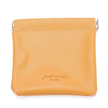PU Imitation Leather Women's Bags, Square, Orange, 12x11.5cm