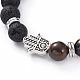bracelets de perles tressées main hamsa réglable / main de miriam(BJEW-SZ0001-73)-2