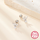 Boucles d'oreilles à tige en argent sterling plaqué rhodium 925 avec micro pavé de zircones cubiques et fleurs(CX0038-1)-2