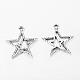 Antique Silver Tibetan Style Star Pendant(Left and Right Random Delivery)(X-LF8939Y)-3