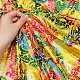 Phoenix Flower Pattern Bronzing Polyester Fabric(DIY-WH0032-98A)-3