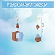 2 Pairs 2 Styel Teardrop & Donut Shape Resin & Walnut Wood Dangle Earring(EJEW-SW00014-02)-2