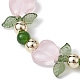 Heart Flower Dyed Natural TaiWan Jade & Acrylic Stretch Bracelet(BJEW-JB09908-02)-2