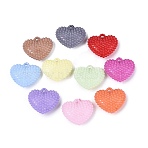 Opaque Acrylic Pendants, Heart Charms, Mixed Color, 18x20x6mm, Hole: 1.8mm, about 574pcs/500g(OACR-Q199-19)