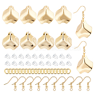 BENECREAT DIY Earring Making, with 8Pcs Brass Earring Hooks, 20Pcs Jump Rings, 8Pcs Brass Charms & Pendants, Real 18K Gold Plated, Pendants: 26.5x25x7mm, Hole: 2mm(DIY-BC0004-24)