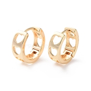 Rack Plating Hollow Heart Brass Hoop Earrings, Long-Lasting Plated, Real 18K Gold Plated, 13x12.5x5mm, Pin: 1mm(EJEW-S241-16G)