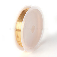 Round Copper Wire for Jewelry Making, Long-Lasting Plated, Light Gold, 26 Gauge, 0.4mm, about 32.8 Feet(10m)/roll, 10 rolls/group(CWIR-L003-01KCG)