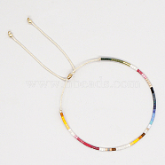 Glass Seed Braided Bead Bracelet, Adjustable Bracelet, Colorful, No Size(CG0646-2)