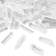 Natural Quartz Crystal Pointed Beads, No Hole/Udrilled, Hexagonal Prisms, 16~46x6~13x5~10mm; 250g; about 60pcs/box(G-OC0001-58)