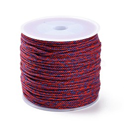 Macrame Cotton Cord, Braided Rope, with Plastic Reel, for Wall Hanging, Crafts, Gift Wrapping, Medium Violet Red, 1.2mm, about 54.68 Yards(50m)/Roll(OCOR-B002-01A-02)