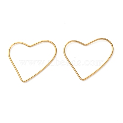 Ion Plating(IP) 304 Stainless Steel Linking Rings, Heart, Real 18K Gold Plated, 27.5x28.5x1mm, Inner Diameter: 26x20.5mm(STAS-C114-11G)