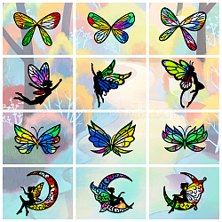 Suncatcher Craft Set, for Kids Window Paint Art Painting, Butterfly Pattern, 19.9~21x7.6~21cm, about 12pcs/set(DIY-WH0342-022)