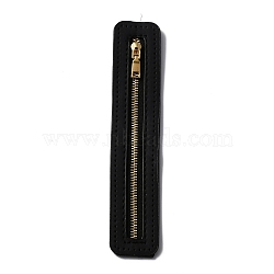 Zinc Alloy Zipper, with PU Leather Frame, for Crochet Purse Making, Black, 180x36x3mm(FIND-WH0034-07G-03)