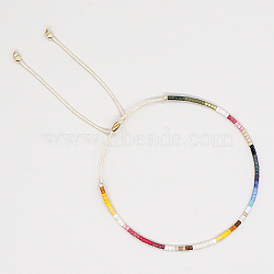 Glass Seed Braided Bead Bracelet, Adjustable Bracelet, Colorful, No Size(CG0646-2)