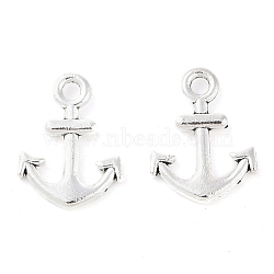 Tibetan Style Alloy Charms, Anchor, Cadmium Free & Lead Free, Antique Silver, 13.8x10.5x2mm, Hole: 1.8mm(X-TIBEP-S297-14AS-RS)