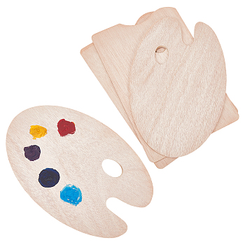 CHGCRAFT 4Pcs 2 Styles Wooden Color Palette, Mixed Shapes, BurlyWood, 20x30cm, 2pcs/style