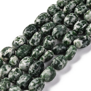 Nuggets Green Spot Jasper Beads