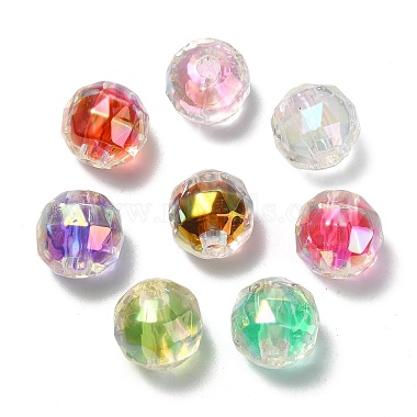 Two Tone UV Plating Rainbow Iridescent Acrylic Beads(TACR-D010-06)-2